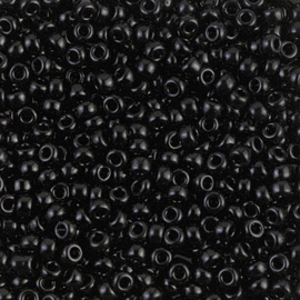 Miyuki rocailles 8/0 0401 Black Opaque (10 gram)