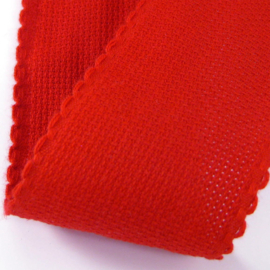 Restje Aida borduurband Rood  - 5 cm breed x  65 cm