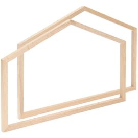 Houten lijstje breed L -  27.5 x 19 cm