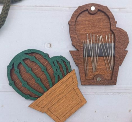 Houten naaldendoosje CACTUS met magneet