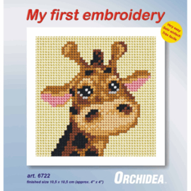 GIRAF  borduurpakket 10 x 10 cm (Zweigart)