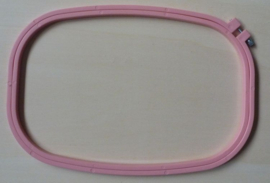 Kunststof borduurring rechthoek roze 21 x 31 cm