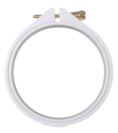 Mini kunststof borduurring - 8 cm WIT