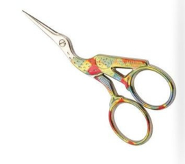 Borduurschaartje Ooievaar Gekleurd (9,5 cm)