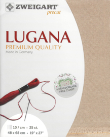 Lugana van Zweigart 25 ct. / 10 drds. TAUPE (3021) - afm. 48 x 68 cm