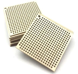Houten borduurhanger VIERKANT 6 x 6 cm