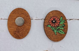 Naald magneet / needle minder BLOEM ROOD