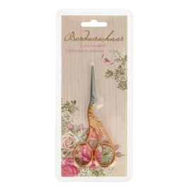 Borduurschaartje Ooievaar Rosé Goud