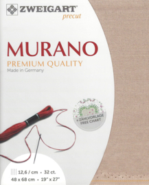 Murano van Zweigart 32 ct. / 12,6 drs - TAUPE (3021)- afm 48 x 68 cm