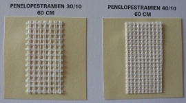 Restant  Penelope stramien 50/10 (5 gaatjes per cm) 10 lapjes 20 x 23 cm