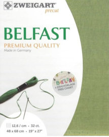 Belfast Olive/6016 - 32 count - 12,6 drds. - afmeting 48 x 68 cm
