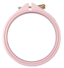 Mini kunststof borduurring - 8 cm ROZE