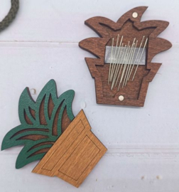 Houten naaldendoosje PLANT met magneet