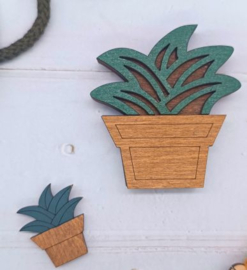 Houten naaldendoosje PLANT met magneet