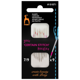 Pony Certain Stitch needles SHARPS 7/9