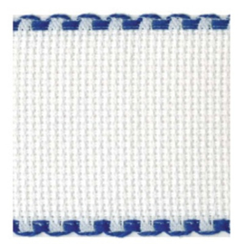 Aida borduurband Wit / Donker blauw 10 cm breed