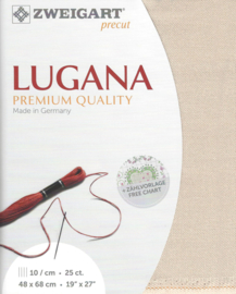 Lugana van Zweigart 25 ct. / 10 drds. BONE (253) - afm. 48 x 68 cm
