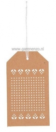 Label kraft om te borduren - Afmeting 6 x 10,5 cm