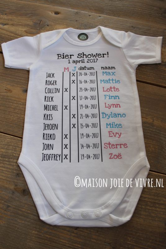 Verrassend Babyshower/ bier shower romper | Babyshower | Maison Joie de Vivre LA-06