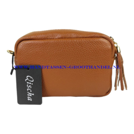 N36 crossbodytas  Qischa 9986 donker camel - goud