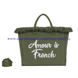 N32 Strandtas Ines Delaure 1685143 kaki (groen)