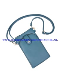 N24 crossbody telefoontasje Flora & Co H2589 bleu canard (blauw - groen)