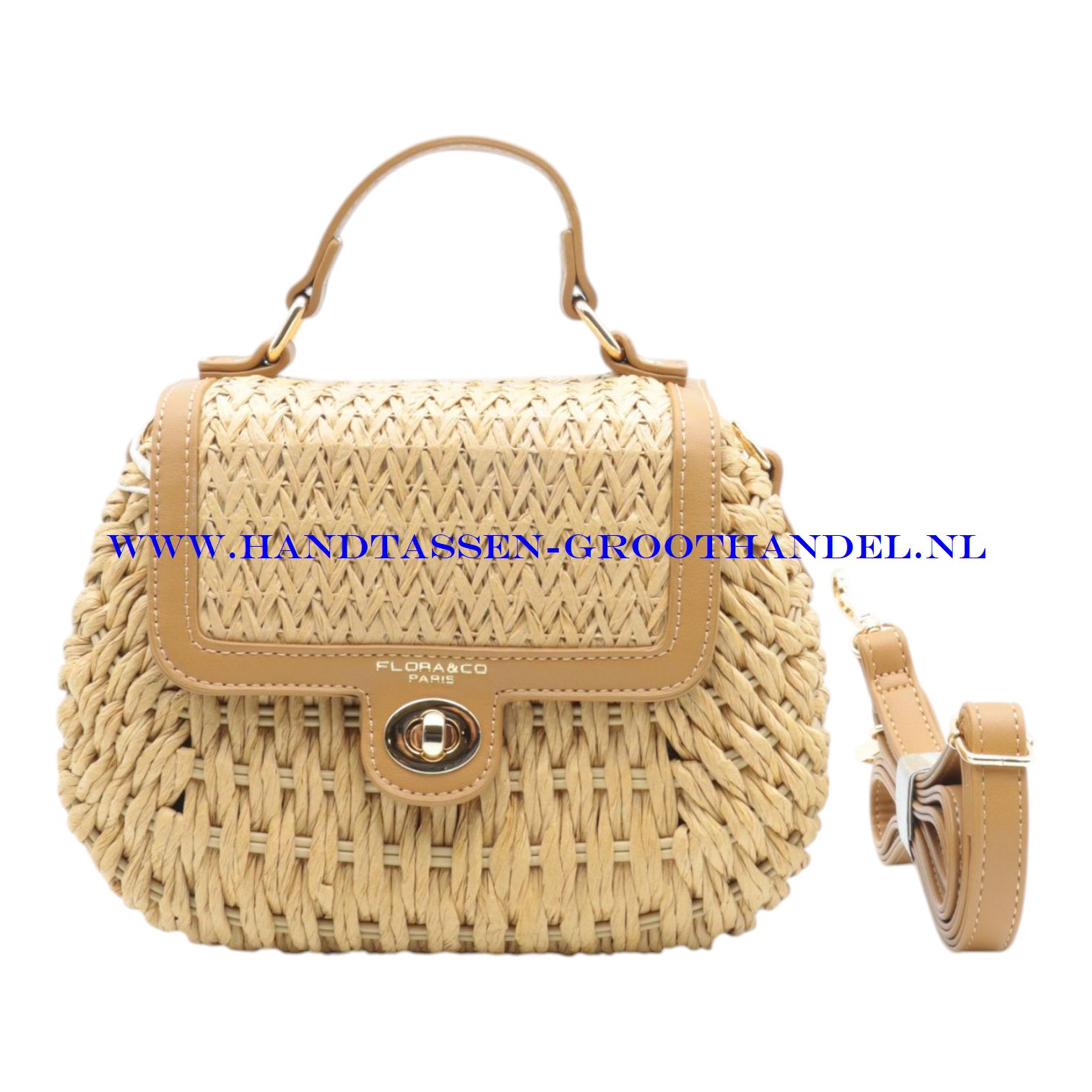 N73 Handtas Flora & Co c1071 natuur/ camel
