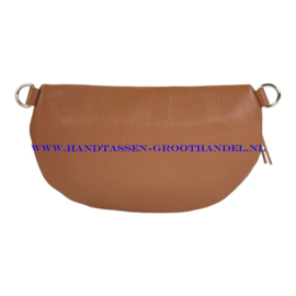 N36 crossbodytas - heuptas Qischa 9931 camel zilveren ritssluiting