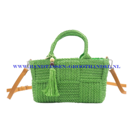 N34 Handtas Raffia Flora & Co C1011 groen