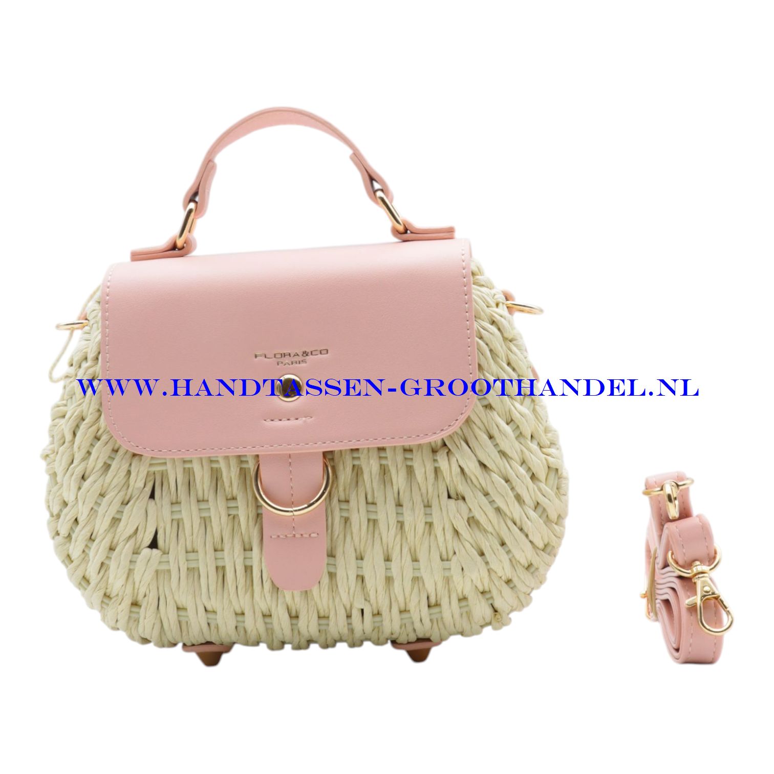 N73 Handtas Flora & Co c1046 beige/roze