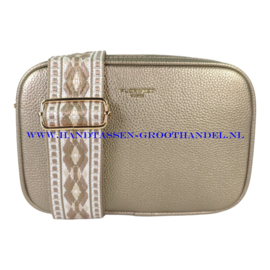 N73 Handtas Flora & Co 6967 taupe metal (goudkleurig)