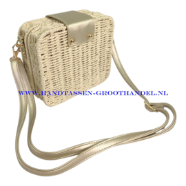 N72 Handtas Flora & Co c1038 beige-goud