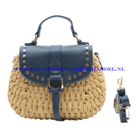 N73 Handtas Flora & Co c1069 naturel / blauw