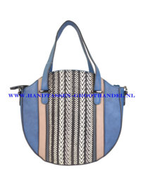 N32 Handtas Melanie pc578/528 mix blauw - taupe