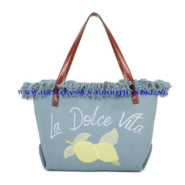 N36 Strandtas Ines Delaure 1685032a grijs (blauw)