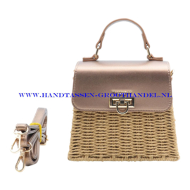 N73 Handtas Flora & Co c1055 marron metal (bruin)