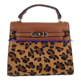 N32 handtas Dudlin 9960-788f camel luipaardprint