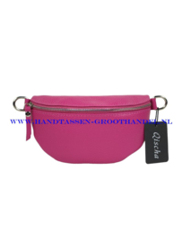 N32 crossbodytas - heuptas Qischa 9990 fuchsia zilveren ritssluiting