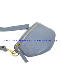 N32 crossbodytas - heuptas Qischa 9990 bleu canard (blauw) gouden ritssluiting