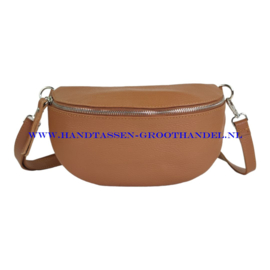 N36 crossbodytas - heuptas Qischa 9931 camel zilveren ritssluiting