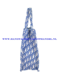 N34 Handtas Qischa CE022 blauw/wit