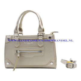 N109 Handtas Flora & Co 8588 taupe metal (goud)