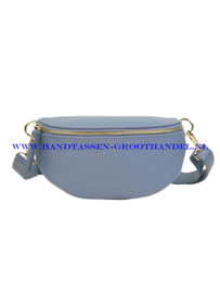 N32 crossbodytas - heuptas Qischa 9990 bleu canard (blauw) gouden ritssluiting