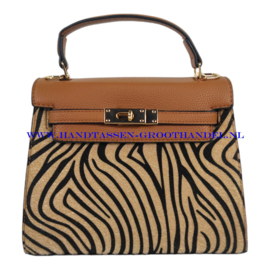 N32 handtas Dudlin 9960-788a camel zebraprint