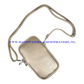 N25 crossbody telefoontasje Flora & Co 3638 taupe metal (goud)