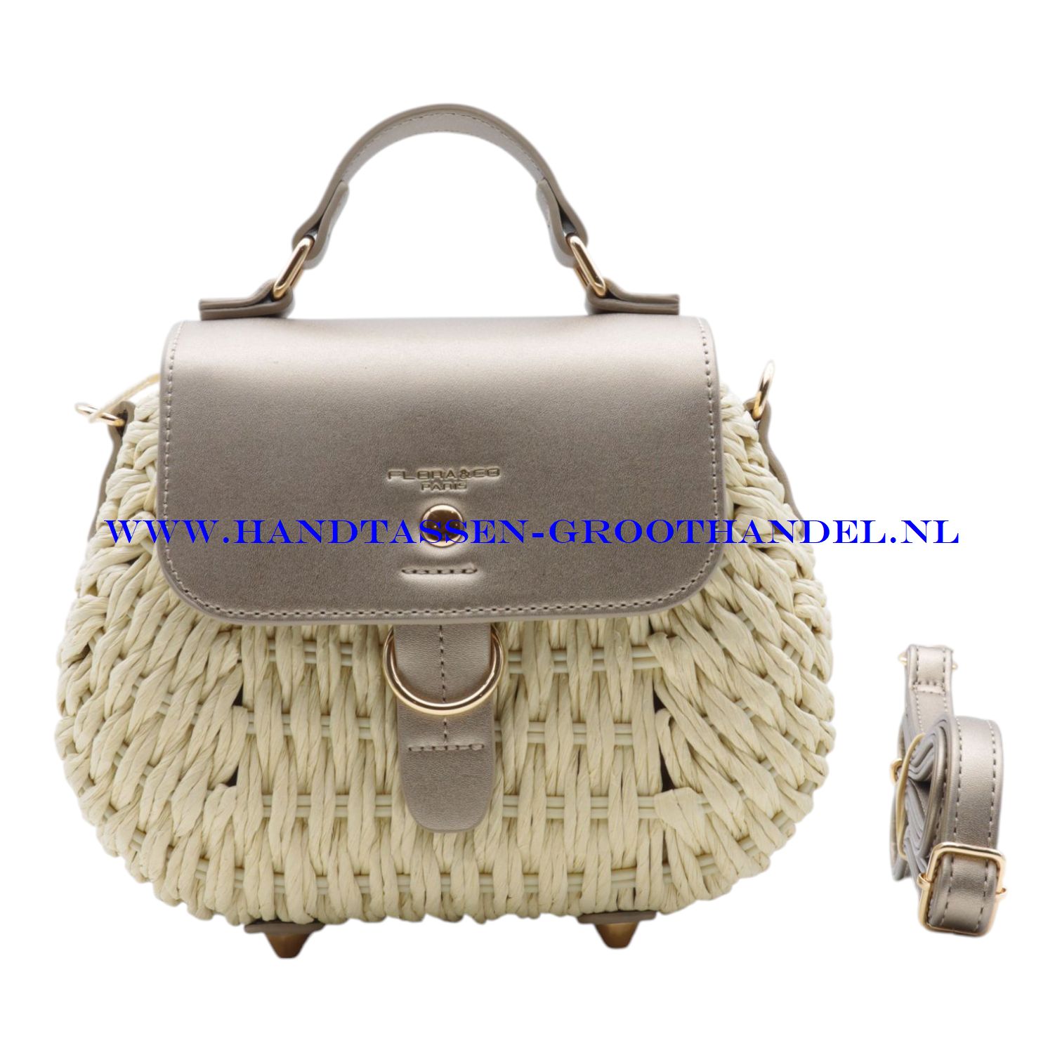 N73 Handtas Flora & Co c1046 natuur/taupe metal