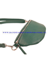 N32 crossbodytas - heuptas Qischa 9990 donker groen zilver ritssluiting