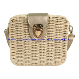 N72 Handtas Flora & Co c1038 beige-goud