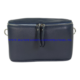 N33 crossbodytas - heuptas box  Qischa 9983 blauw zilver ritssluiting