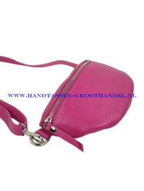 N32 crossbodytas - heuptas Qischa 9990 fuchsia zilveren ritssluiting